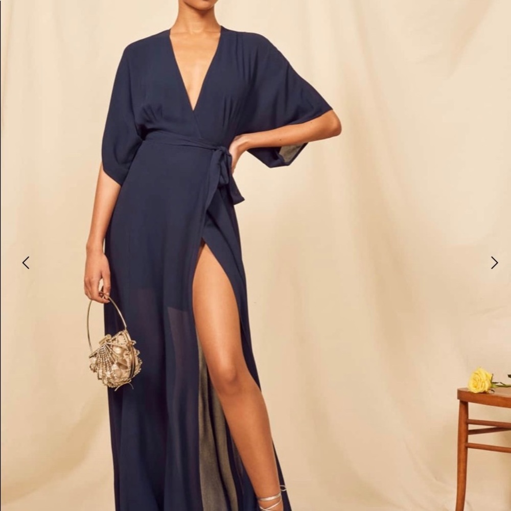 Reformation Winslow dress (navy) size small